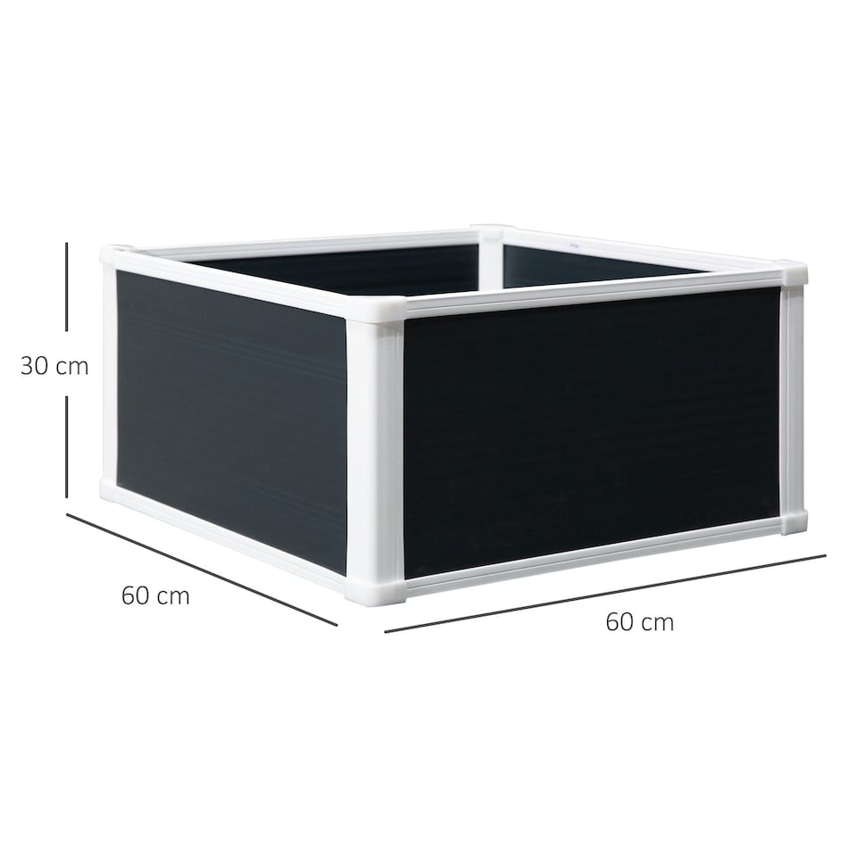 image 1 of Outsunny Garden Raised Bed Planter Grow Containers Flower Pot 60x60cm