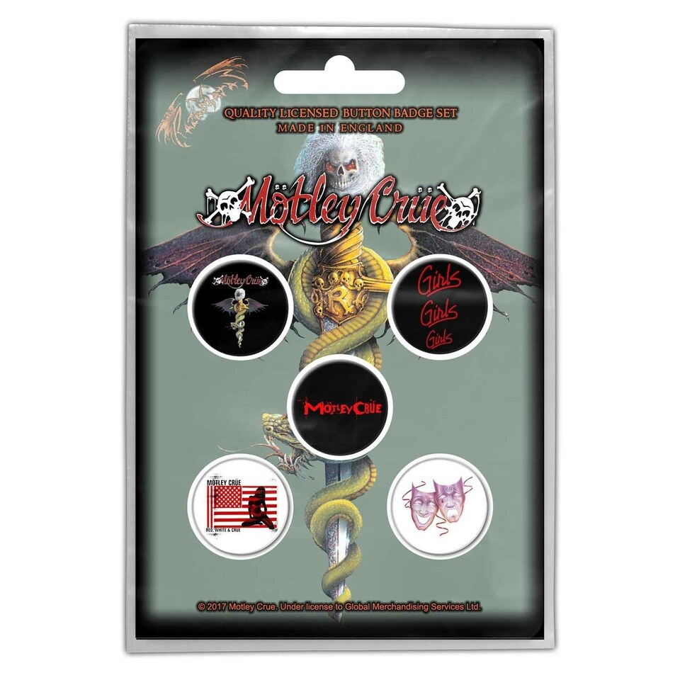 Motley Crue Button Badge Pack: Dr Feelgood - BB026