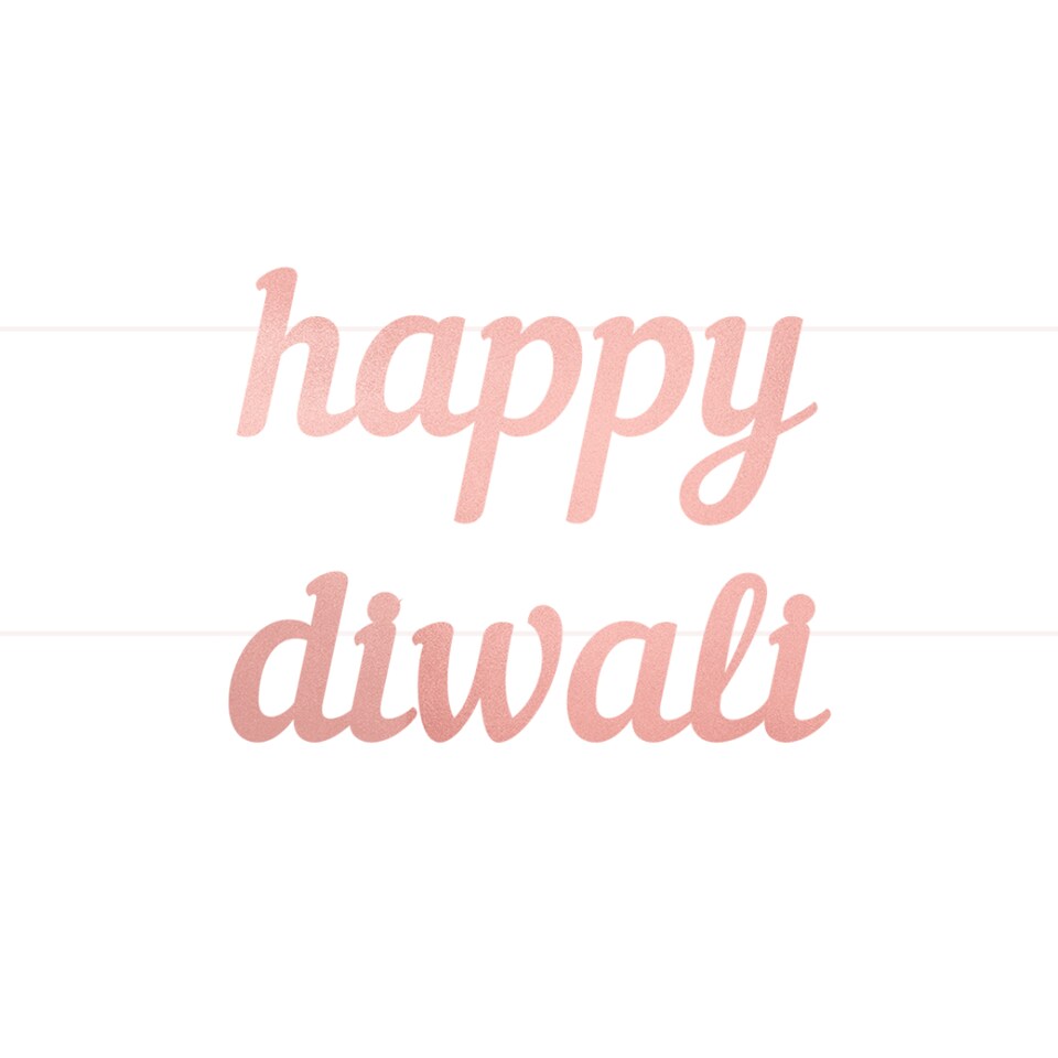 Happy Diwali Letter Banner - Rose Gold