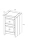 image 7 of Capri White 2 Drawer Petite Bedside Cabinet - Shaker Style, Coastal & Country Bedroom Furniture | White | White | One Size | 1