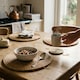 image 2 of Argon Tableware 12pc Round Placemats & Coasters Set - Woven Palm Leaf Kitchen Dining Table Mats Drinks Coaster Protector Mats | Brown | Brown | One Size | 12