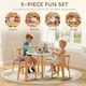 image 3 of AIYAPLAY 5 Piece Kids Table and Chairs Set, Wooden Toddler Table and Chairs Set for Playroom, Nursery, Classroom, for Arts, Crafts, Read, Draw, Aged 3-8 Years, Multicoloured