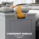 image 5 of HOMCOM Storage Chest with 2 Safety Hinges, Modern Storage Bench, Grey