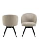 image 2 of Darlene Dining Chair with Armrest and Swivel Function in Beige