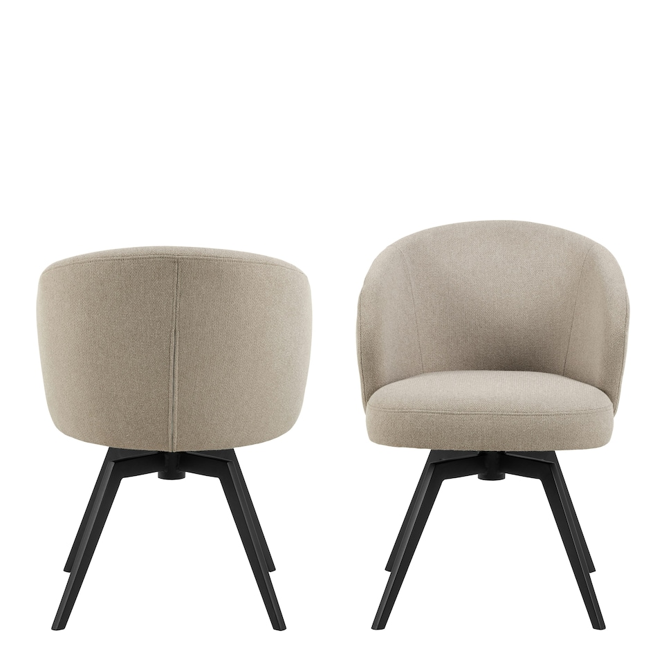 image 1 of Darlene Dining Chair with Armrest and Swivel Function in Beige