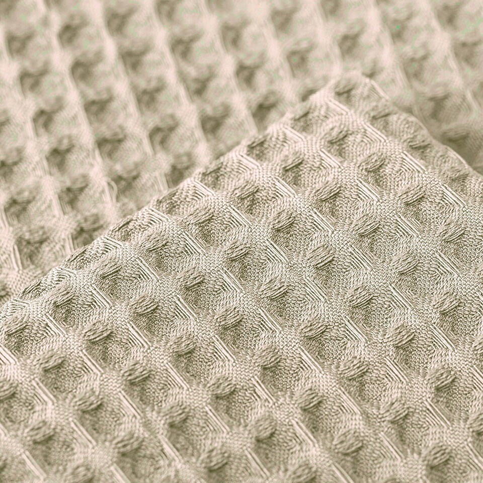 image 1 of Two Pack Waffle Cushion Covers 65 x 65cm - 100% Cotton Cream | Taupe