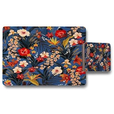 Bright Red & Orange Tropical Flowers & Plants (Placemat & Coaster Set)
