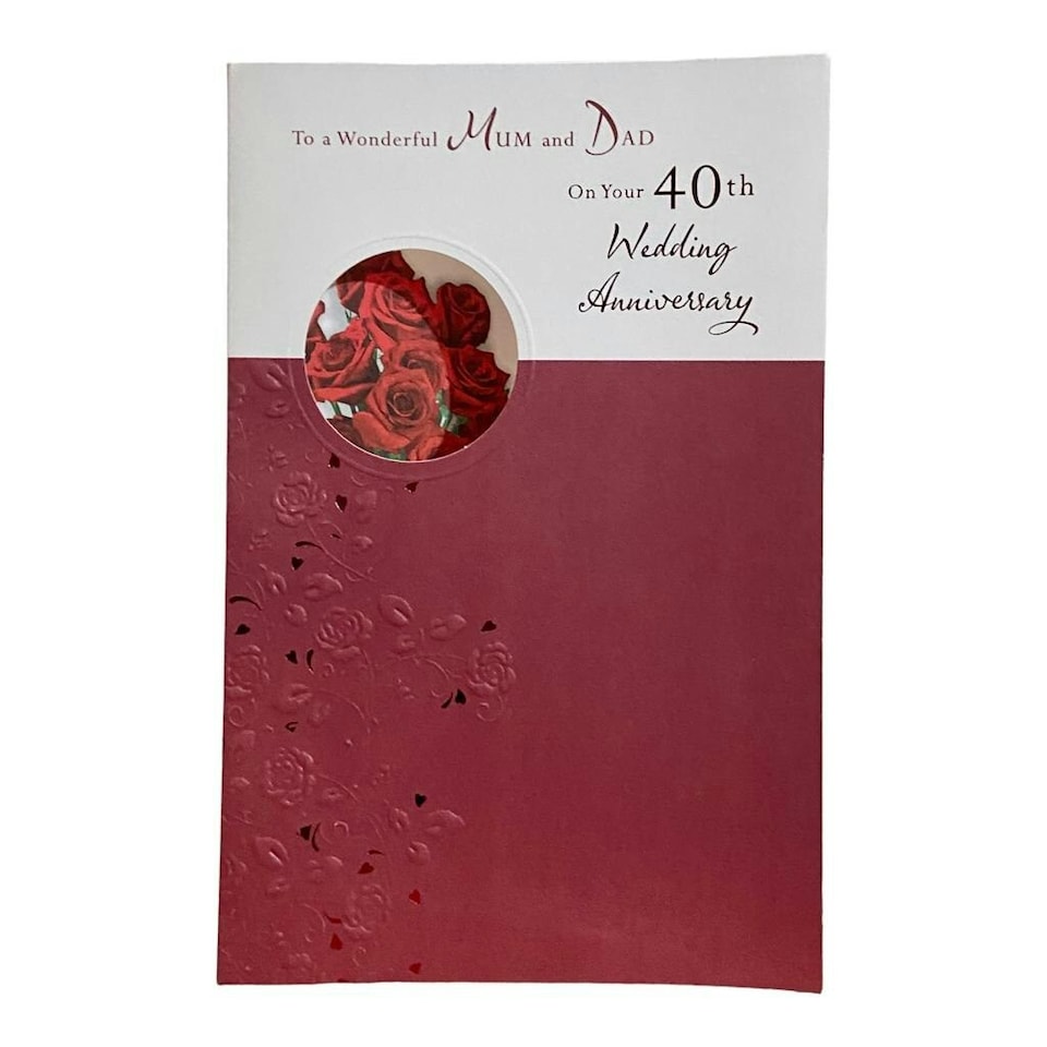 image 1 of Mum & Dad 40th Wedding Anniversary (Ruby) Greeting Card