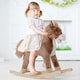 image 2 of HOMCOM Kids Rocking Horse Wooden Plush Age 3+ Children Ride On Toy Rocker Baby