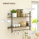 image 5 of HOMCOM Wall Shelf Unit with 4 Hooks for Living Room, Entryway, Grey