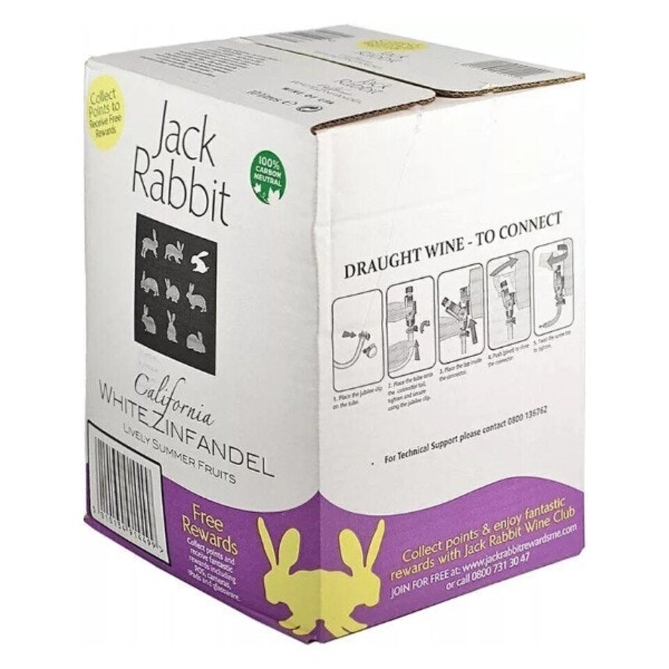 Jack Rabbit White Zinfandel 10ltr Wine BIB