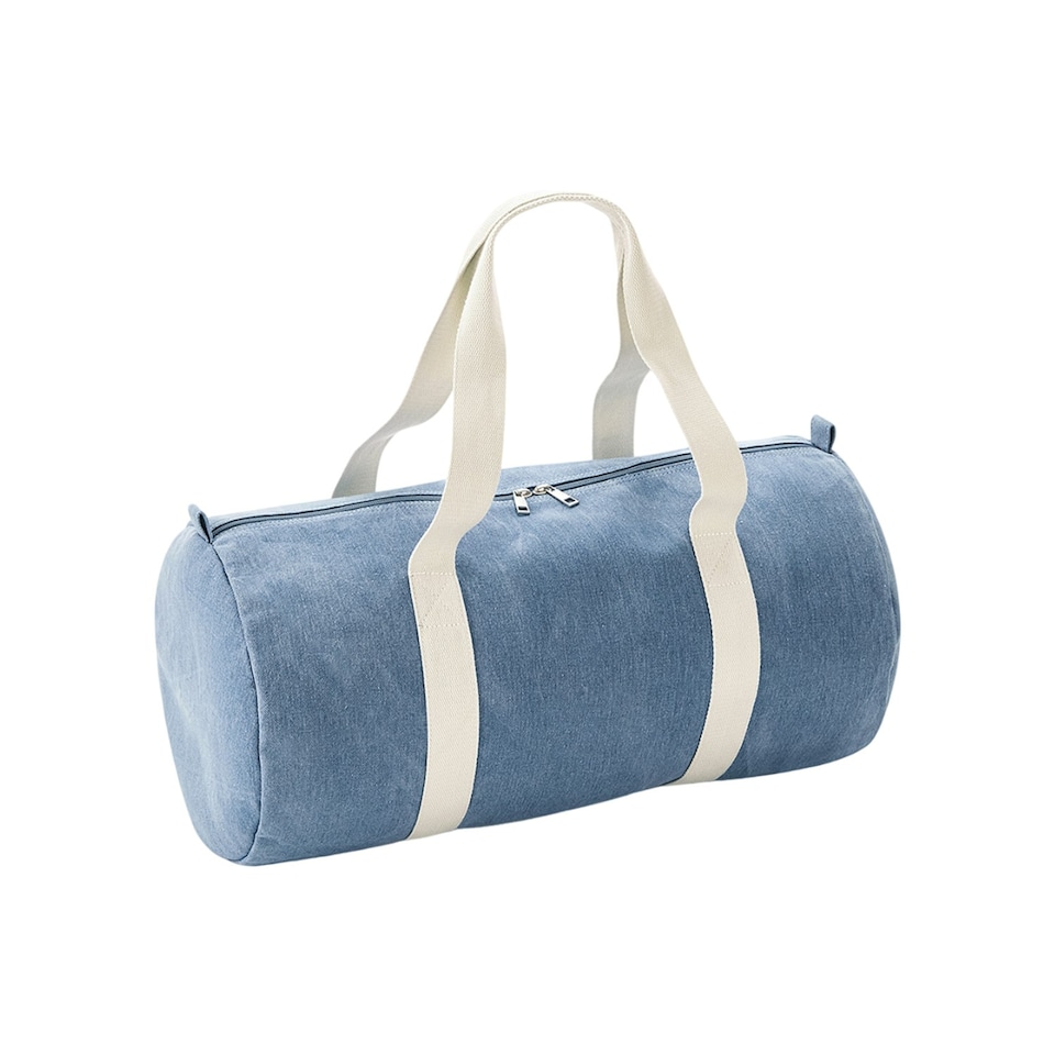 image 1 of Bagbase Barrel Denim Duffle Bag - Light Denim - One Size