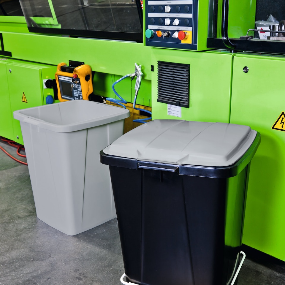 image 1 of Durable 90L Waste Bin Black | Strong Square Recycling Bin | DURABIN | Black