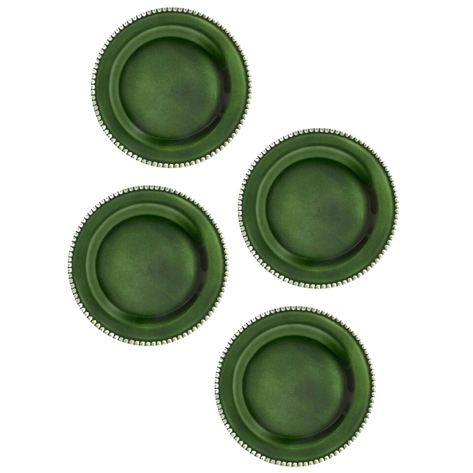 MM Living Set Of 4 Green Bobble Side Plate Stoneware 23cm Tesco Groceries