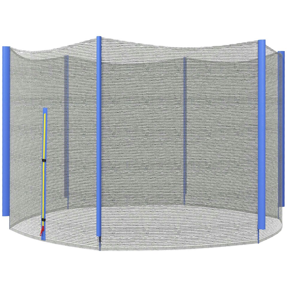 image 1 of SPORTNOW 8ft Trampoline Net Replacement Safety Net with Zipped Door, Blue