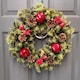image 5 of Premier 45cm Indoor / Outdoor Christmas Wreath Decoration - Red & Green