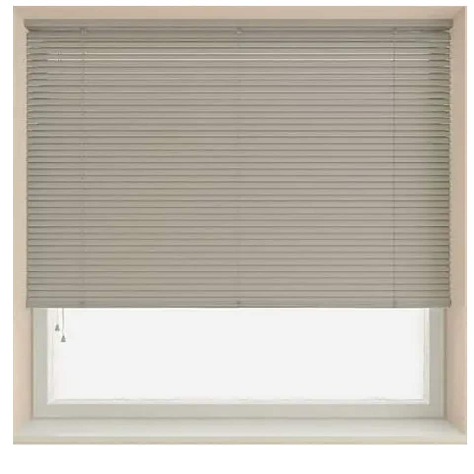 120cm Grey 25mm Slat PVC Venetian Blind (152cm Drop) | Grey | Grey