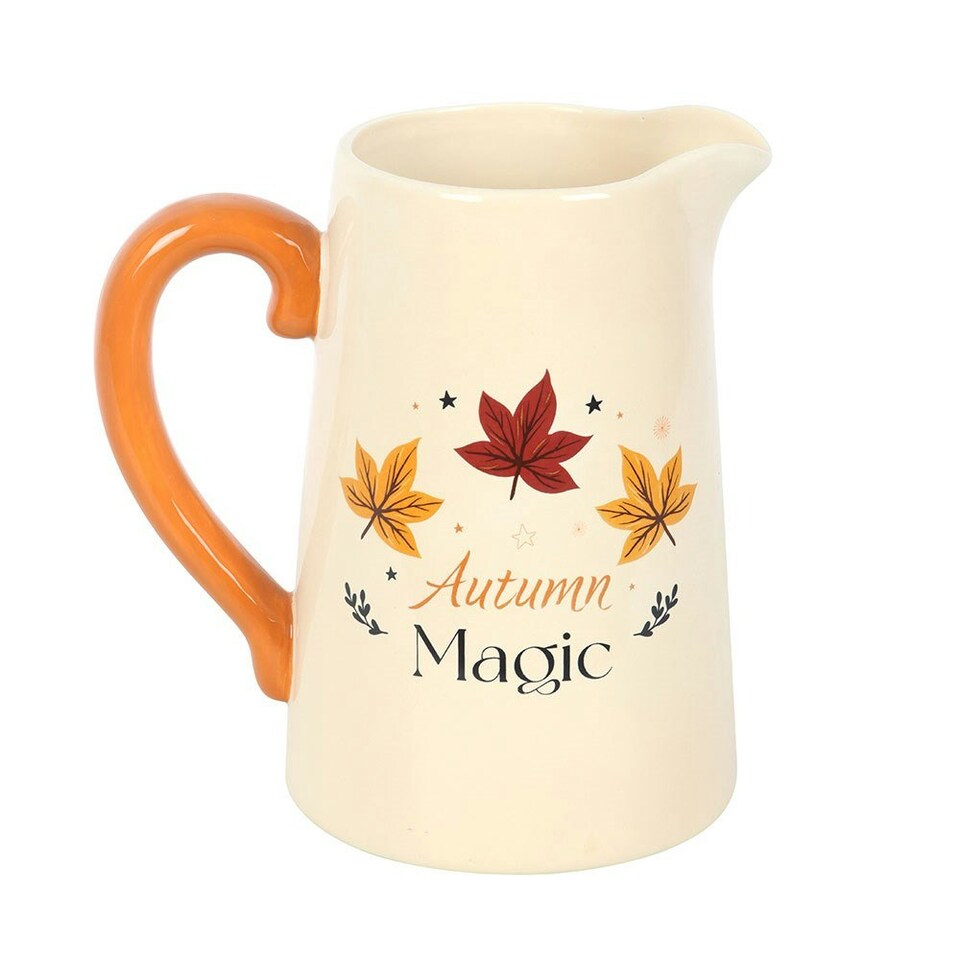 image 1 of Something Different Autumn Magic Ceramic Flower Jug - White/Orange - One Size