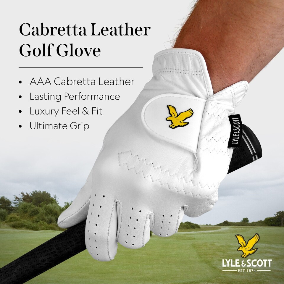 image 1 of Lyle & Scott Cabretta Leather Golf Glove For Left Hand - S