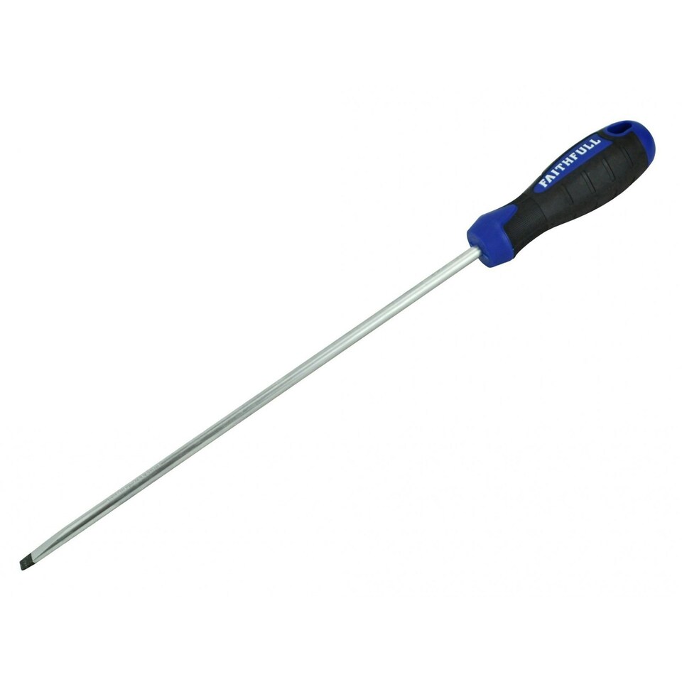 Faithfull Soft Grip Screwdriver, Flared Slotted - Multi Colour - 250mm x 10mm
