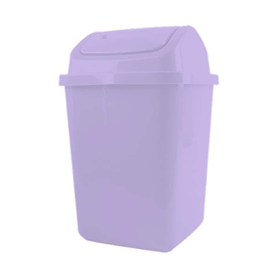 Pastel Lilac Plastic Swing Top Bin Purple