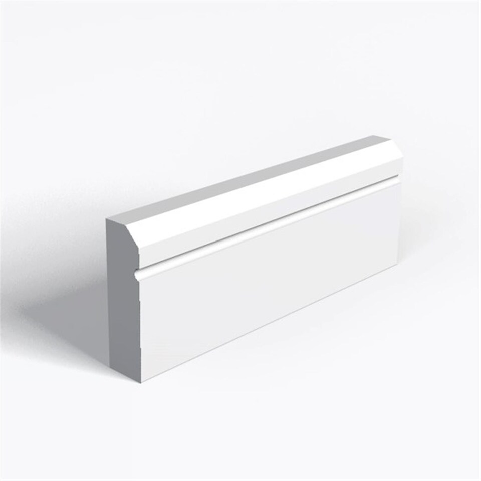 Pack of 15 (Total 15 Units) - MR MDF Primed Chamfered & 1 Drip Groove Architrave - 15mm (T) x 58mm (H) x 2440mm (L)