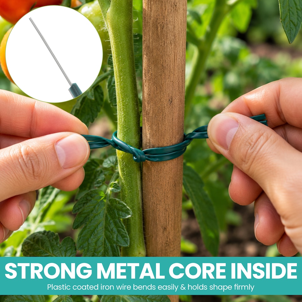 image 1 of 15cm Plastic Twist Ties, Flexible Garden Plant Ties - 200pcs