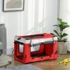 image 7 of PawHut Foldable Pet Stroller w/ Detachable Carrier, Soft Padding - Red