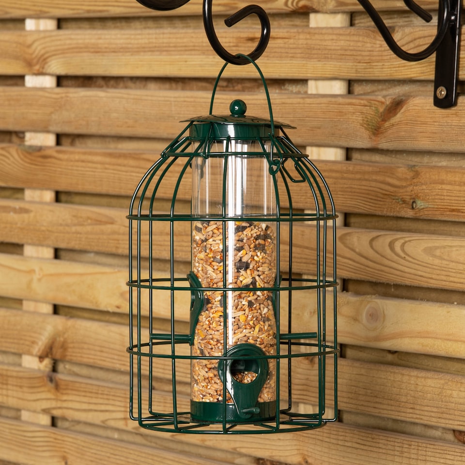 image 1 of Pack of 3 Wild Bird Seed Feeder Cage with Squirrel Guard
