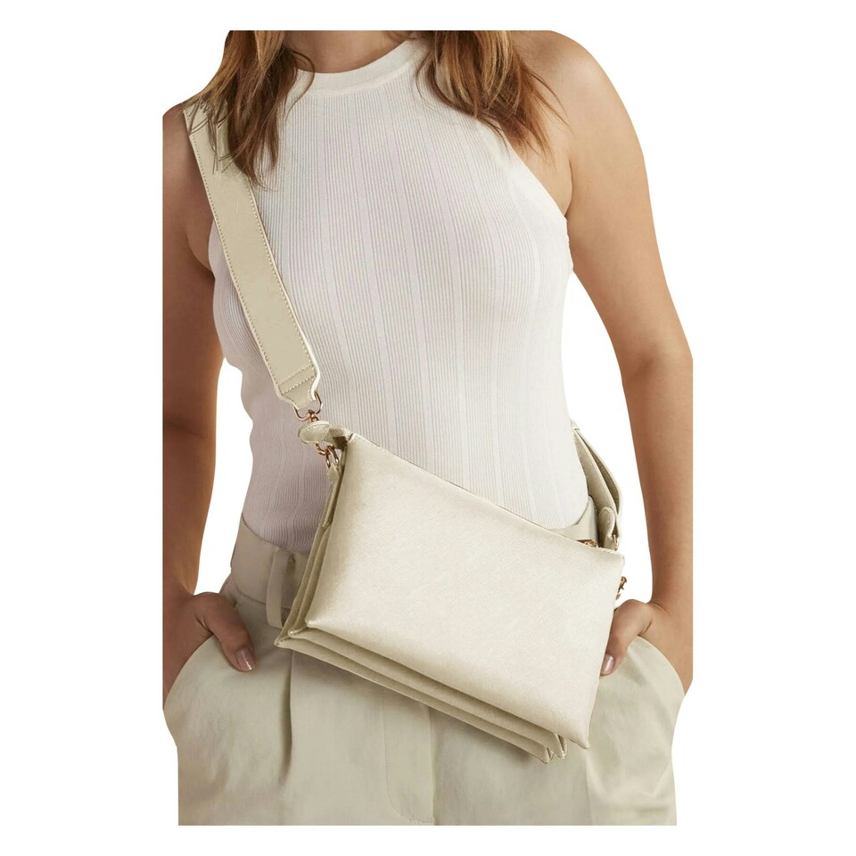 image 1 of Bagbase Womens/Ladies Boutique Soft Touch Crossbody Bag - Oyster - One Size Grey