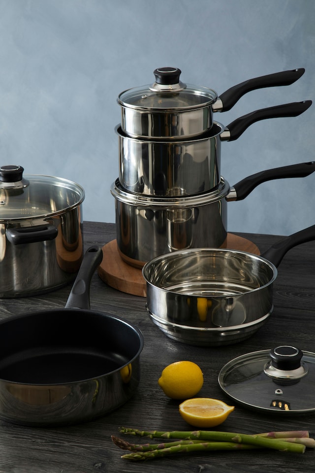 image 1 of Interiors by Premier 6 Pc Stainless Steel Cookware Set, Kitchen Pots and Pans Set With Bakelite Handles, Best Cookware Set | Silver