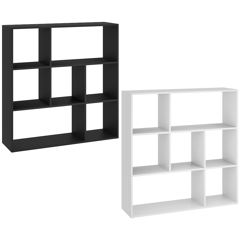 image 1 of Bookshelf Tartu - with 7 storage compartments Black