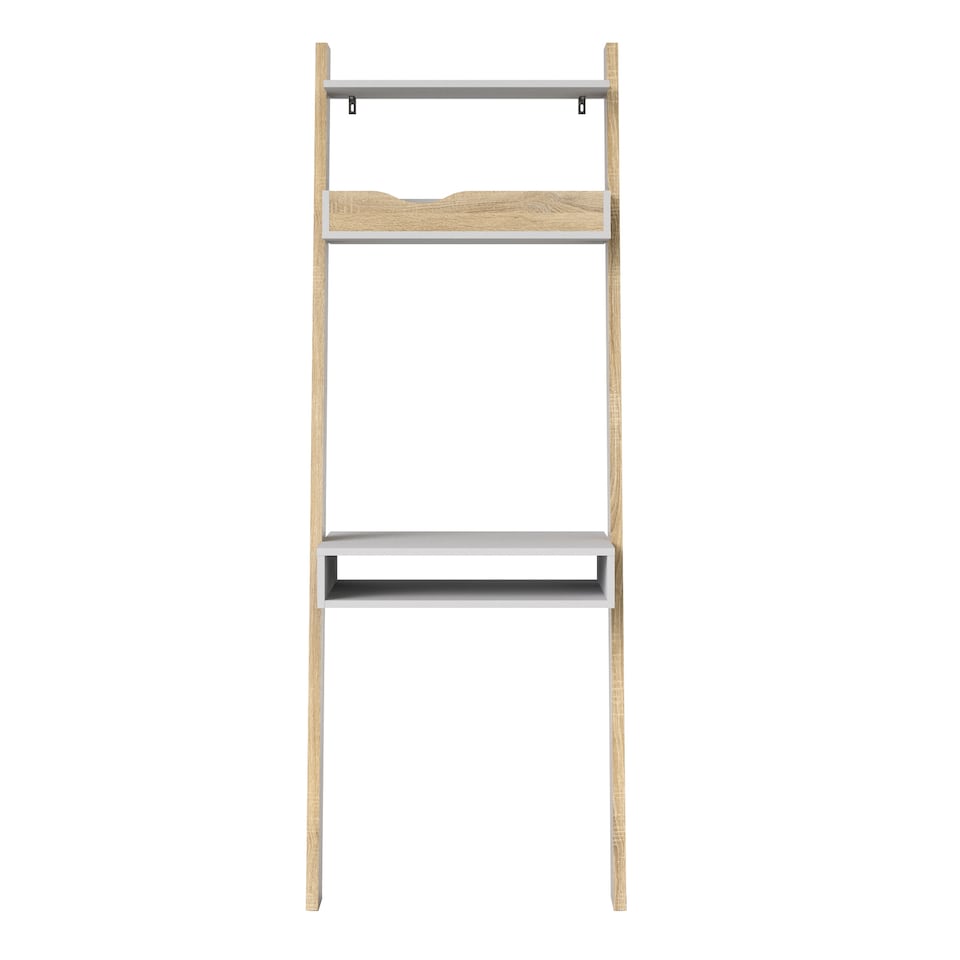 image 1 of Oslo Leaning Desk in White and Oak