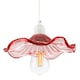 image 4 of Designer Ribbed Rose Pink Glass Pendant Shade with Wavy Ruffled Edge