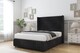 image 3 of Sloomy Camden Black Naples Divan Bed Base 2 Drawers Foot-End With 54 Inch Wingback Headboard & 12 Inch Matching Footboard | Black | Black | King | 1