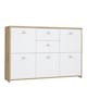 image 1 of Best Chest Storage Cabinet with 2 Drawers and 5 Doors in Artisan Oak/White