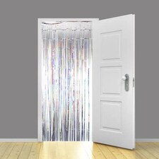 Holographic Silver Foil Door Curtain Backdrop 92cm x 244cm