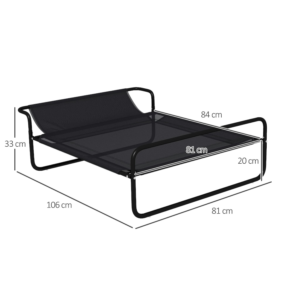 image 1 of PawHut Raised Dog Bed with Slope Headrest, for Medium Dogs