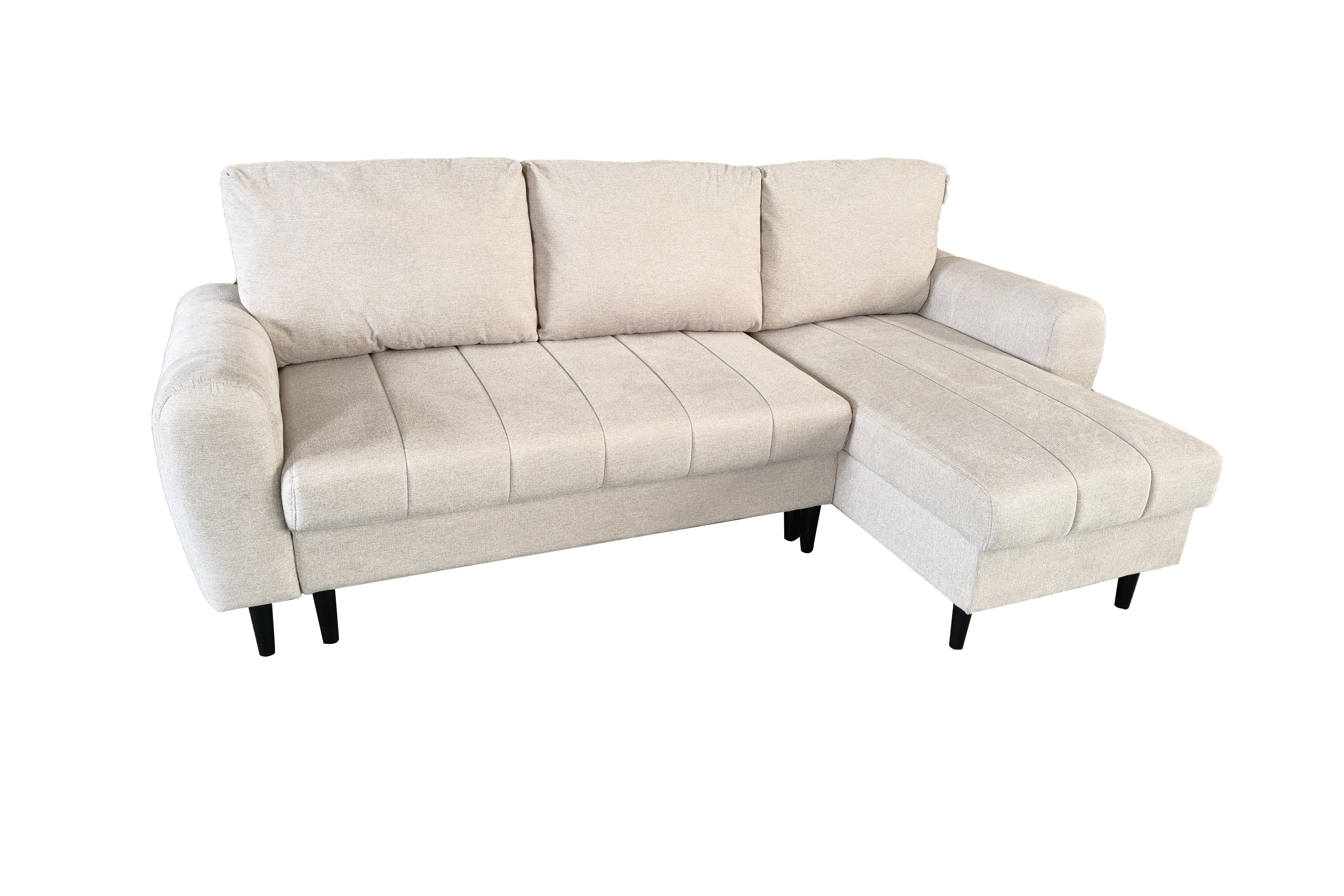 Sienna 3 Seater Left Hand Facing Storage Sofa Bed in Grey, Silver or Beige Cream One Size