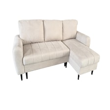 Sienna 3 Seater Left Hand Facing Storage Sofa Bed in Grey, Silver or Beige | Cream | One Size