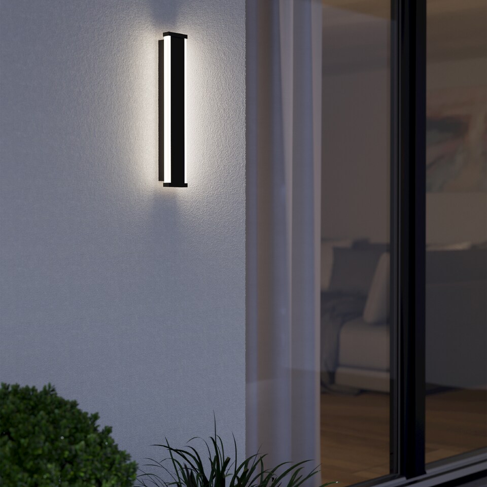 image 1 of EGLO Neviano LED Wall Light Black, 38cm | Black