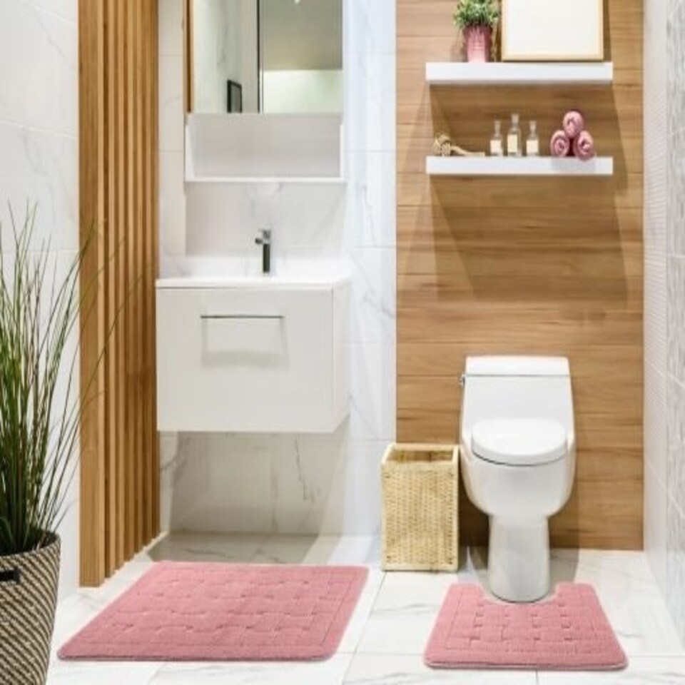 image 1 of Shades Collection 2 Piece Bath Set in Pink