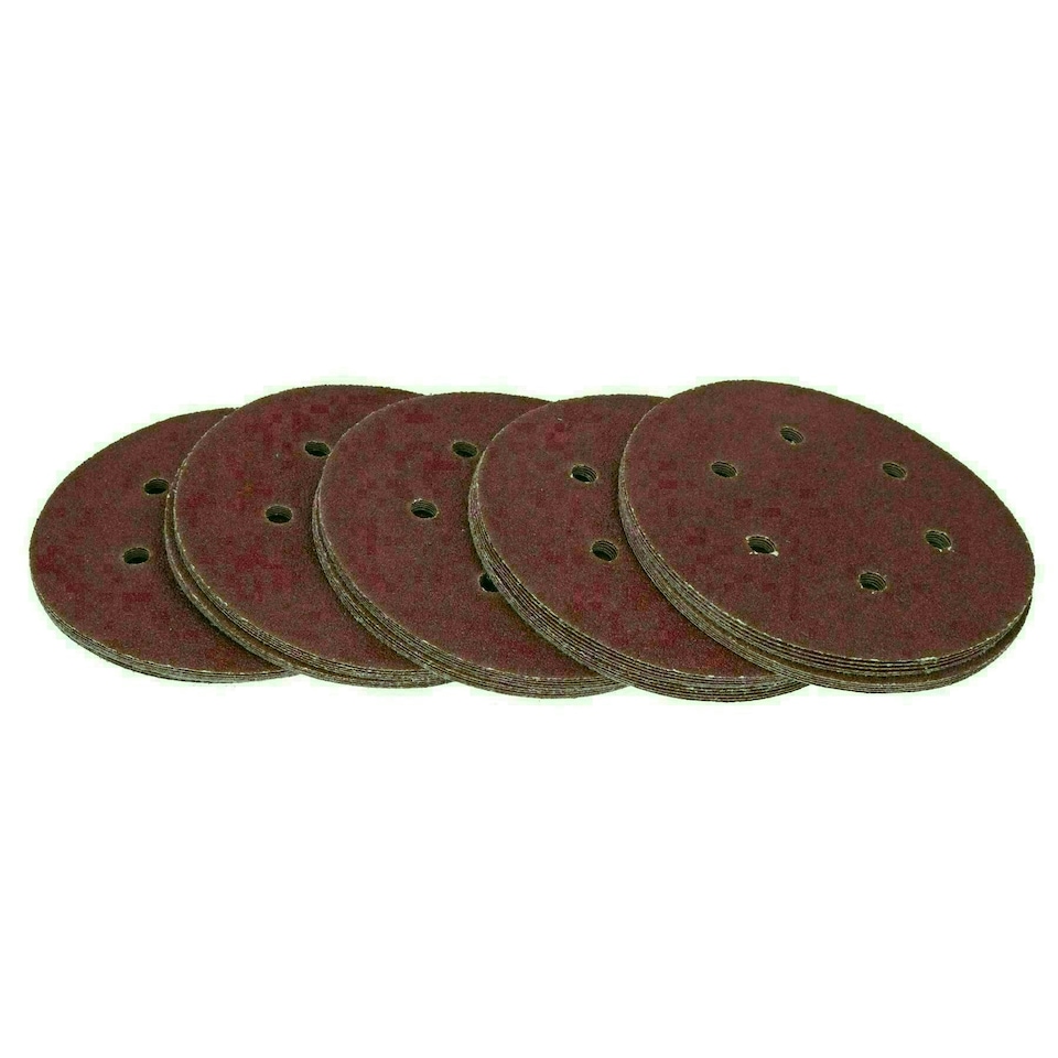 image 1 of 150mm Mixed Grit Hook And Loop Sanding Abrasive Discs Mixed Grit 250 Pack