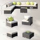 image 7 of Outsunny 8pc Rattan Sofa Garden Furniture Aluminium Outdoor Patio Set Brown