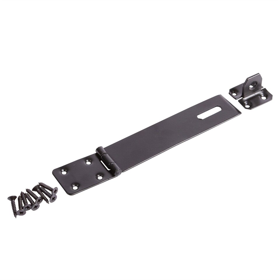 image 1 of Blackspur Heavy-Duty Steel Safety Hasp & Staple - 152mm - Black | Black | Black