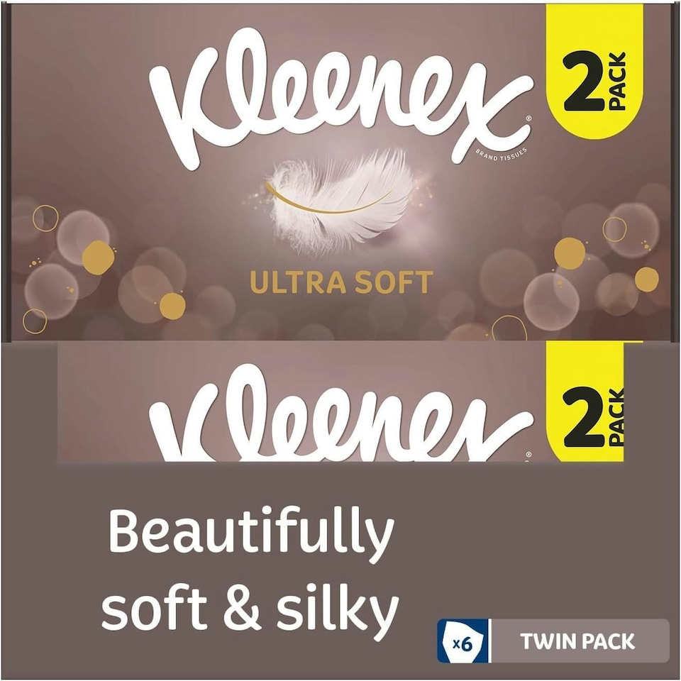 Kleenex Ultra Soft Facial Tissues - Pack of 12 Boxes - Our Softest Tissue - Supremely Soft and Silky Designed with Luxury in Mind