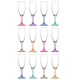 image 1 of LAV Misket Glass Champagne Flutes - 190ml - Coloured Stem - Pack of 12