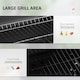 image 3 of Outsunny Charcoal Grill BBQ Trolley Wheels Shelf Side Thermometer Steel Black