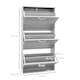 image 5 of HOMCOM Narrow Shoe Cabinet, Slim Shoe Storage Cabinet with 3 Flip Drawers, 12 Pair of Shoes Organizer Hallway Entryway, Grey