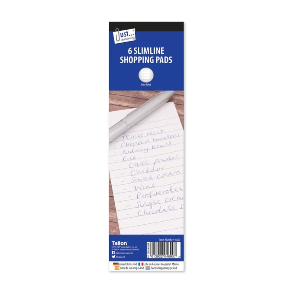 image 1 of 6 Shopping Pads Lined Paper 75 x 210 mm